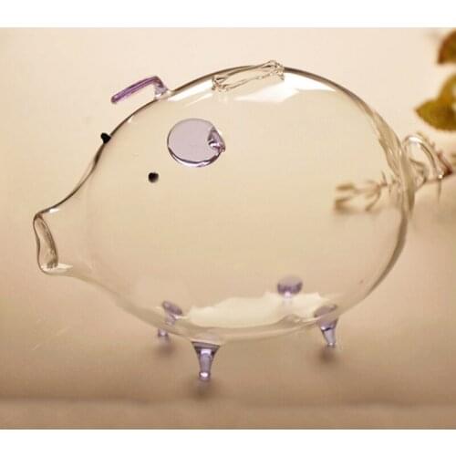 Pig Piggy Bank Money Boxes Coin Saving Box Cute Transparent Glass Souvenir Birthday Gift For Children Kids
