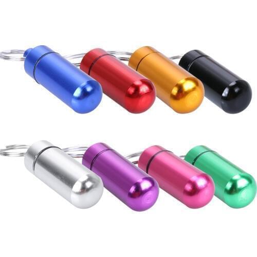 Outdoor Pill Box Organizer Waterproof Sealing Aluminum Alloy Medicine Box Drug Holder Keychain Container Safety Survival Tools