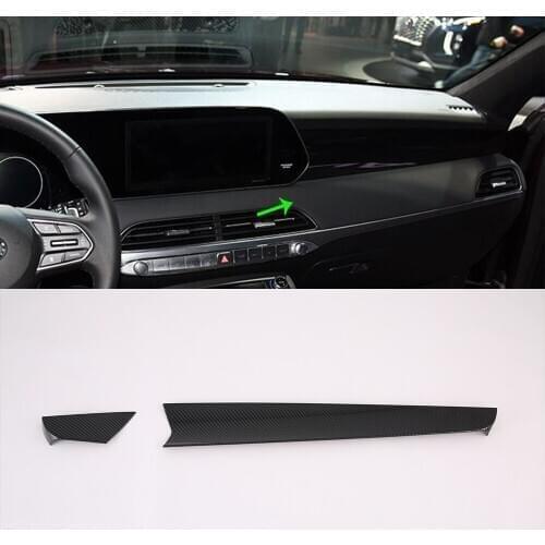 High Quality Interior Accessories Car Accessories Decorative ABS Black Middle Control Trims For 2019 Palisade
