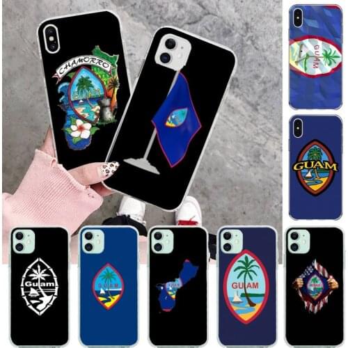YJZFDYRM Guam National Flag Soft Rubber Phone Cover for iPhone 11 pro XS MAX 8 7 6 6S Plus X 5S SE 2020 XR cover