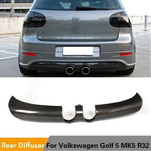 Carbon Fiber Rear Bumper Lip Diffuser Spoiler For Volkswagen VW Golf 5 V MK5 R32 Hatchback 2006 - 2008