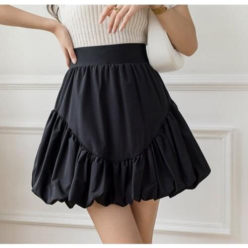 Vetement Femme 2021 Summer New Office Lady High Waist Asymmetrical Mini Pleated Skirts With Shorts Korean Fashion Women Clothing