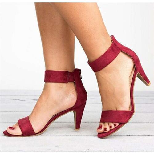 Summer Woman Sandals 2019 Ankle Strap Sandals Ladies Low Heel Beach Shoes Peep Toe Female Party Shoes Footwear 7cm Casual Style