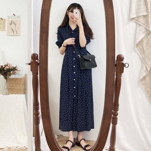 Women cardigan Short Sleeve Blue yellow Dress Oversize Collar Buttons Long Shirt Dresses Women Casual Dress Robe Femme Vestido