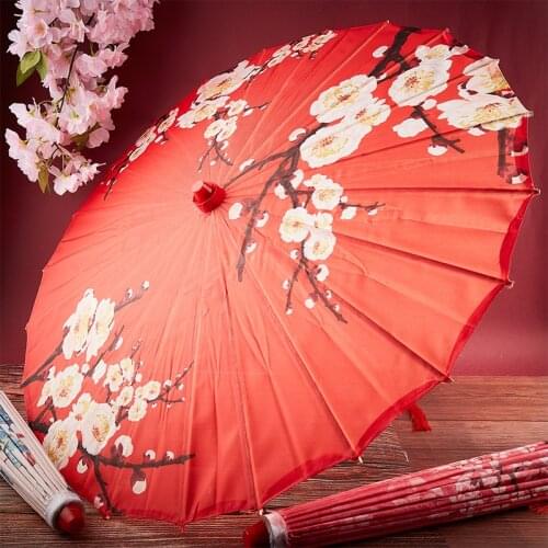 Silk Cloth Women Chinese Style Umbrella Cherry Blossoms Ancient Dance Umbrella Photography ancient style umbrella dance umbrella