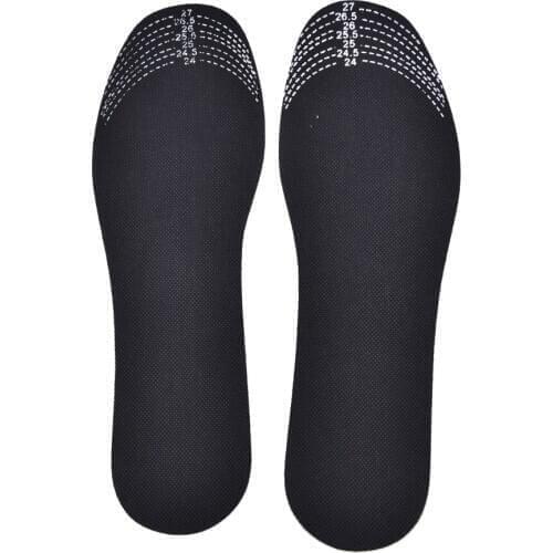 1Pair Black Adjustable Insoles Unisex Healthy Bamboo Charcoal Deodorant Cushion Foot Inserts Comfortable Shoe Pads Insoles