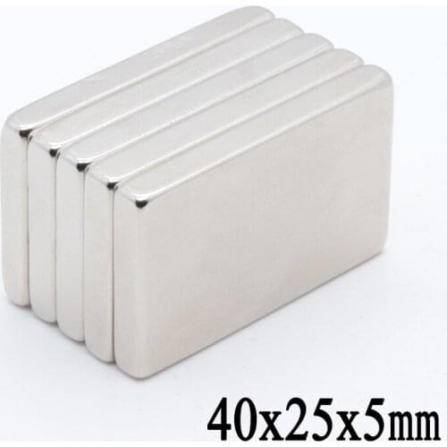 10pcs 40x25x5 mm N35 Powerful Block Neodymium Magnets 40mm*25mm*5mm Craft Rare Earth Magnet 40mm x 25mm x 5 mm