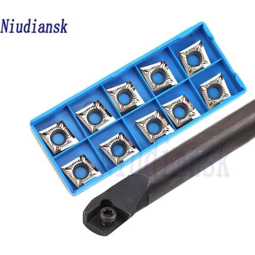 10pcs CCMT1204 Carbide Insert 1pc S16Q-SCKCR12 Inner Hole Turning Tool Holder S20R-SCKCR12 CNC Lathe Tool Arbor SCKCL Lathe Suit