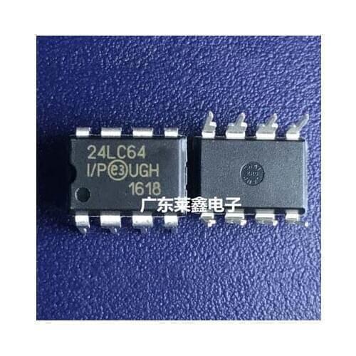 10pcs/lot 24LC64 DIP 24LC64-I/P DIP-8