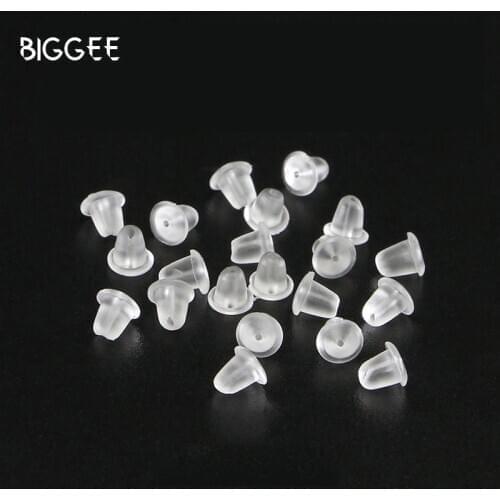 200pcs/lot Clear Soft Silicone Rubber Earring Back Ear Plug Blocked Cap Earrings Back Stoppers For DIY Parts Jewelry Accessories