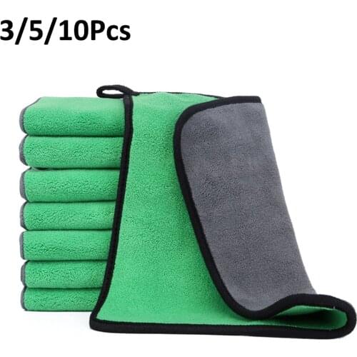 3/5/10 pcs Extra Soft Car Wash Microfiber Towel Car Cleaning Drying Cloth Car Care Cloth Detailing Car Wash Towel Never Scrat