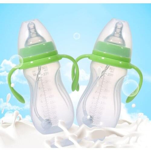 330ml Wide Diameter Infant Nursing Bottle Feeding Cup With Grip and Neck Nipple Baby Feeding Bottle