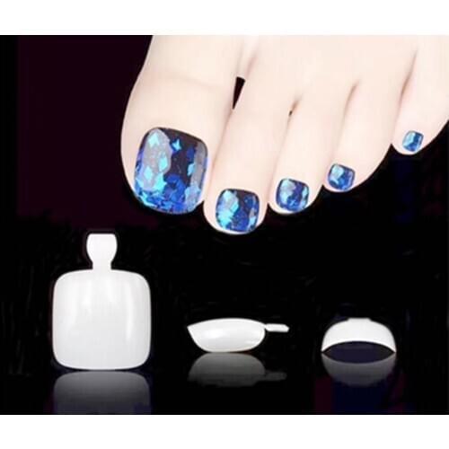 500Pcs False Toe Nails Artificial Nails Sticker Art Nail Transparent Pieces Toenail Decoration