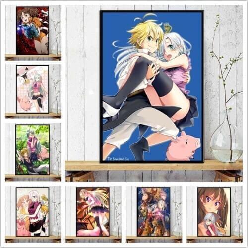 Diamond Painting 5d Japanese Anime The Seven Deadly Sins Diamond Mosaic Picture Cross Stitch Cartoon Christmas Gift Decoration