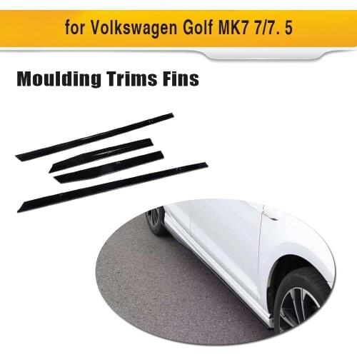 Car Side Skirts for Volkswagen VW GOLF 7 7.5 GTI R R-Line Hatchback 2014 - 2018 Aprons Door Protector Carbon Fiber / ABS Black