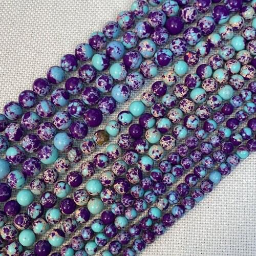 Natural Stone Loose Beads Imperial Stone Round Beads for DIY Fashion Handmade Bracelets Necklaces Earrings Jewelry Accessories