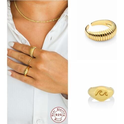 European and American Anillos De Plata 925 Opening Finger Ring For Girls Woman Engagement Anniversary Adjustbale Rings Jewelry