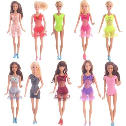 MIx Style Doll Swimwear Beach Bathing Clothes Fashion Bikini Swimsuit For Barbies Doll Accessories Baby Toys