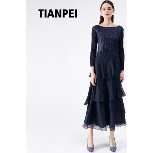 天裴褶皱 Long Sleeve Summer Dresses