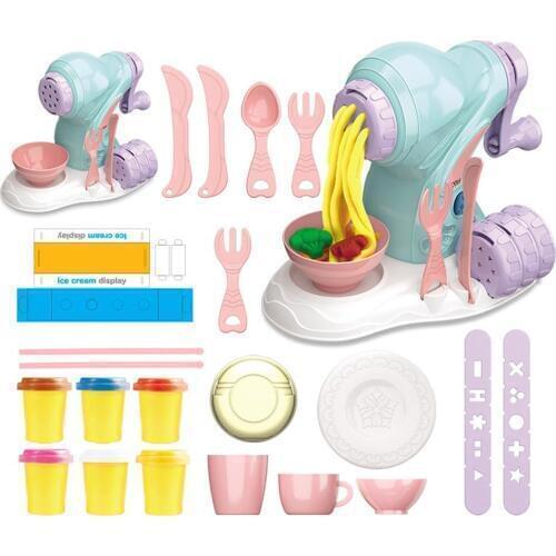 Multi-functional Fun DIY Manual Pasta Machine Simulation Ice Cream Plasticine Color Mud Tool Girl Play House Clay Toy