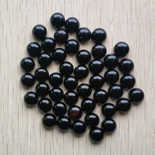 Fashion high quality natural black onyx round cabochon no hole beads for jewelry Accessories making 10mm wholesale 50pcs/lot