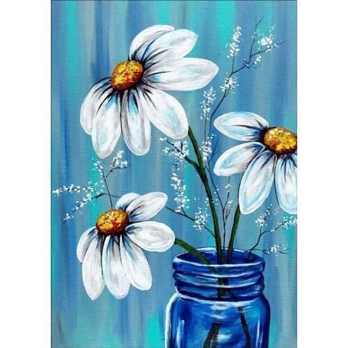 Full diamond embroidery kit 5D DIY diamond painting vase flowers landscape mosaic home decoration gift