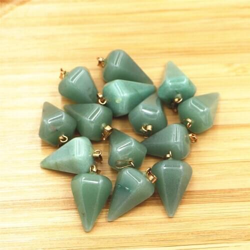 2021 New Fashion Highest Quality Natural Aventurine Hexagonal Pyramid Pendant for Jewelry Making Free Shipping and Wholesale