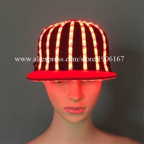 New Design LED Luminous Growing Flashing Cap Hat Halloween Christmas Headwear Party For Dancing Bar DJ