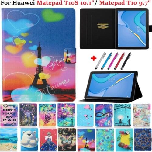 Tablet For Huawei Matepad T10 T10S Case 10.1 9.7 AGR-L09/W09 For Mate pad T10 s T 10S Case 10.1" AGS3-L09/W09 Painted Shell +Pen