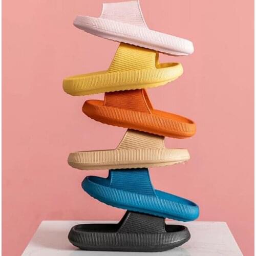 2021Summer Women Thick Platform Slippers Beach Eva Soft Sole Slide Sandals Leisure Men Ladies Indoor Bathroom Anti-slip Shoes