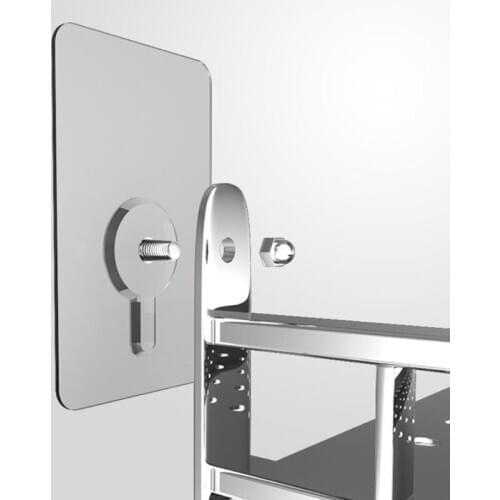 Strong Self Adhesive Screw Hook Wall Mouted Stainless Steel Seamless Shelf Hanger