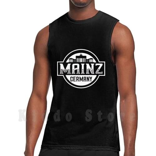 Skyline Silhouette Souvenir Germany Flag Tank Tops Vest 100% Cotton Skyline Silhouette Souvenir City Germany
