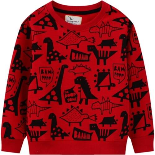 Toddler Boys Cartoon Dinosaur Print Long Sleeve Sweater Baby Girl Unicorn Sweatshirt Autumn Childrens Clothing From 2 to 7 year