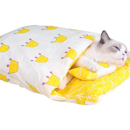 Warm Cat Sleeping Bag Removable Cat Bed Winter Warm Cat House Small Pet Bed TUE88