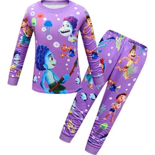 2022 Alberto Fish Monster Girls Hoodies Sets Kids Clothes Boys Luca baby Tops+Pants Sleepwear Sets Childrens Clothing Pajamas