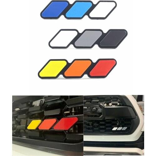 Grille Grill Emblem Badge Tri-Color For Tacoma TRD 4Runner Tundra Rav4 Highlander Three-Color Car Sticker Logo Car Accessories