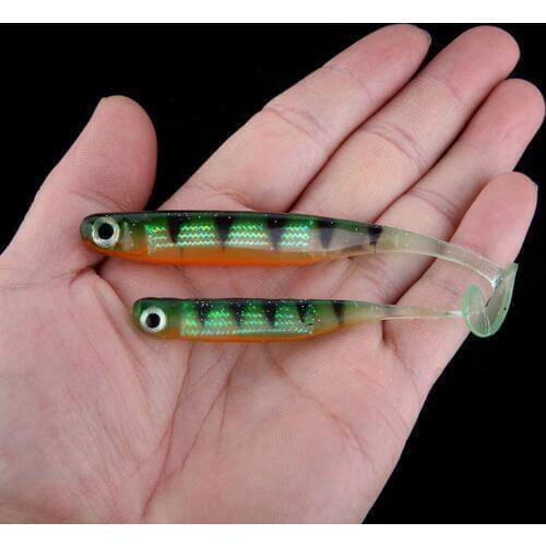 WALK FISH 2PCS/Lot T Tail Soft Simulation Lures 70mm 90mm 2g 5g Silicone Bait Colorful Carp Artificial Bait Fishing Lures
