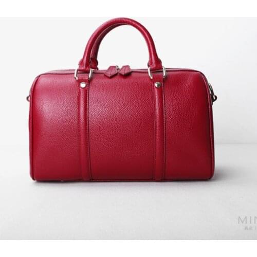 Bag woman 2019 new europe-american pillow bag Boston bag leather head layer coin-skin versatile carry-on bag slung over the shou