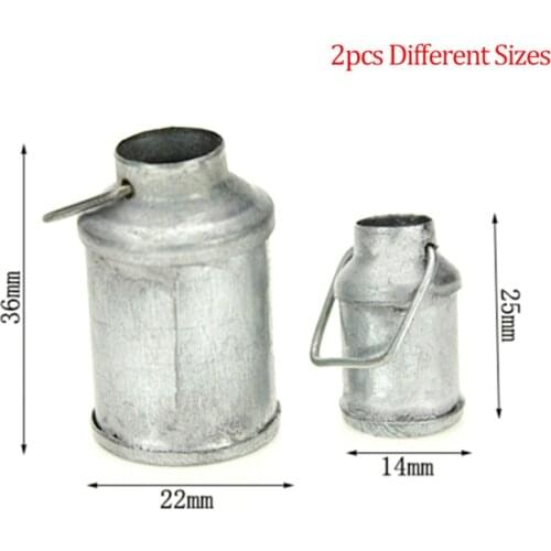 1Pcs/2Pcs Farm Metal Mini Milk Can Kettle Pot 1:12 Doll House Miniature Accessories