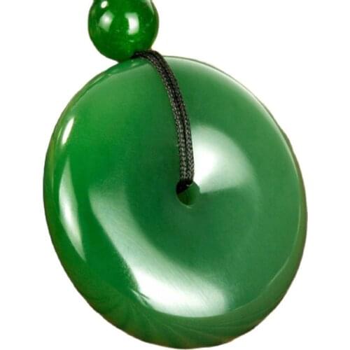 100% Natural And Nephrite Jade Pendant Peace Buckle Hand-Carved