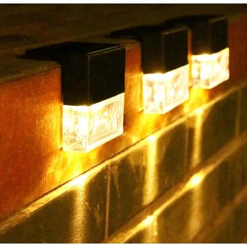 2 Pcs LED Solar Light Deck Light Outdoor Waterproof Light Street Lamp LED Stair Lights for Courtyard Garden Step Lighting