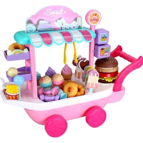 36pcs Mini Ice Cream Candy Trolley House Play Educational Toy Super Funny Mini Icecream Car Toys Kitchen Toys For Children