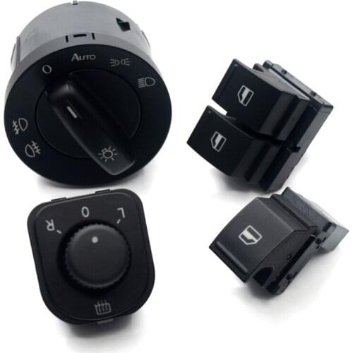4Set Headlight Windows Mirror Switch Button 5KD 941 431B 1K0 959 565H 1K3 959 857A 1F0 959 855 For VW EOS Golf 5 6 GTI Passat CC