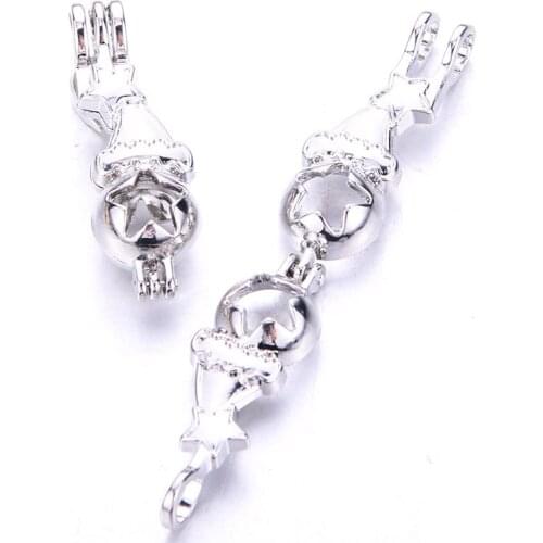 5pcs Christmas Hat Pearl Cage Locket Pendant Jewelry Making Bead Cage Aroma Essential Oil Diffuser For Oyster Pearl 707