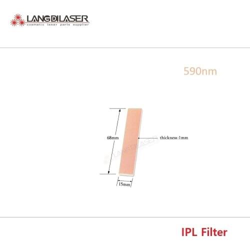 590nm IPL optical filters , size : 68*15*1mm , optic filter for IPL , vascular lesions (Telangiectasis) removal