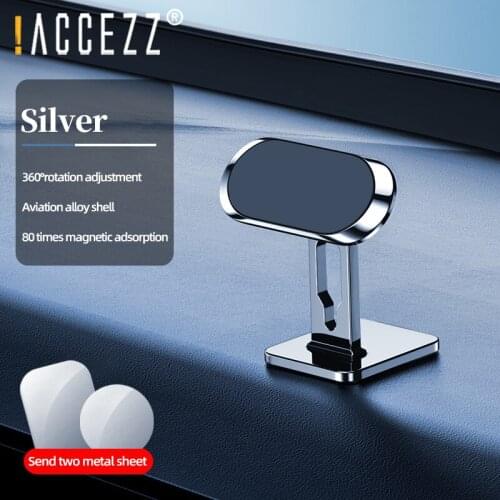 !ACCEZZ Magnetic Car Phone Holder For iPhone 12 11 8 Xiaomi Samsung Metal Strip Shape Zinc Alloy Dashboard GPS Car Mount Bracket