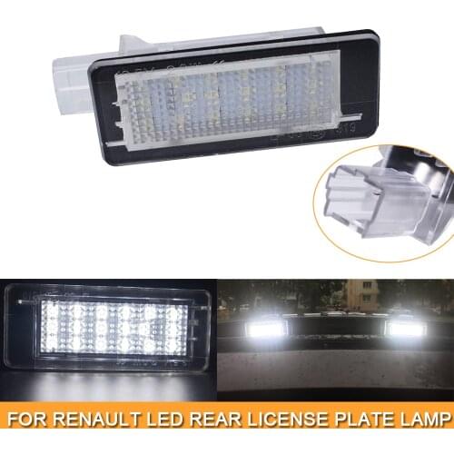 2Pcs Car Styling LED Rear Number License Plate Light Free Error for Renault Captur J5 Espace Fluence Scenic Latitude Laguna Zoe
