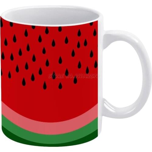Watermelon White Mug White Ceramic Tea Cup Birthday Gift Milk Cups and Mugs Watermelon Fruit Fruits Food Awesome Harmony Fantasy