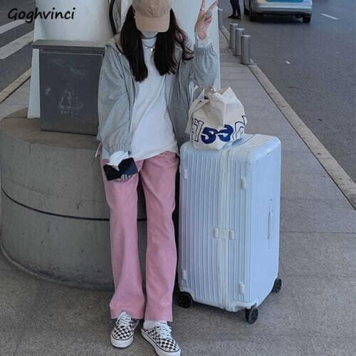 Casual pants women winter plus velvet thicken new elegant lady corduroy simple wide leg high waist trousers chic streetwear ins