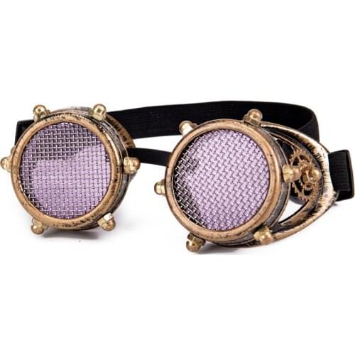 C.F.GOGGLE Steampunk Goggles Eyewear Kaleidoscope Rainbow Crystal Lenses Punk Vintage Goggles Welding Cosplay Glasses Sunglasses